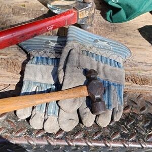 Work Gloves for Men - Blue and Gray Protective Utility Gloves&Pair USA Hammers